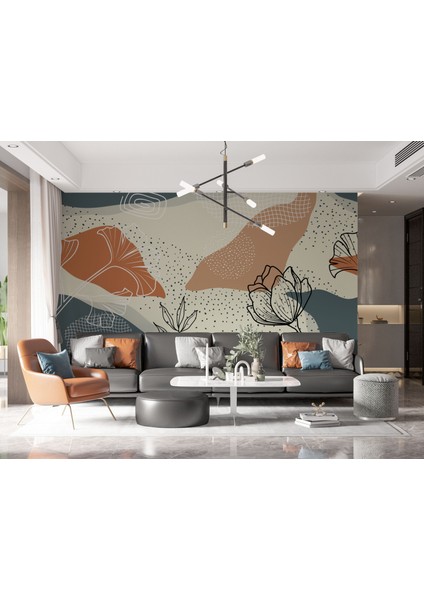 Abstract Tasarım Duvar Kağıdı, Abstract Çiçekli Duvar Resmi