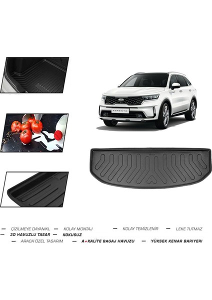 Kia Sorento 7 Koltuklu Benzin 2026 Model Bagaj Havuzu
