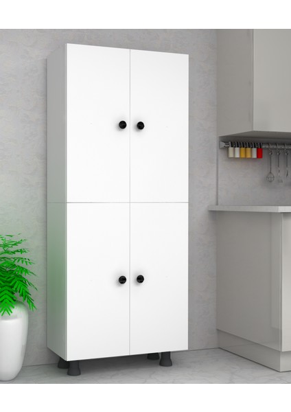 1. Sınıf Mdf 6 Bölmeli 4 Kapaklı Çok Amaçlı Dolap Kiler Banyo Mutfak Dolabı