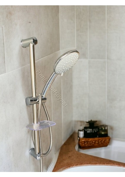 Boy Ayarlı Fonksiyonlu Hortumlu Duş Telefonu Başlığı Duşluk Banyo Duşakabin Spiralli