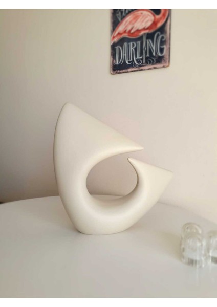 Seramik Vazo Açık Bej