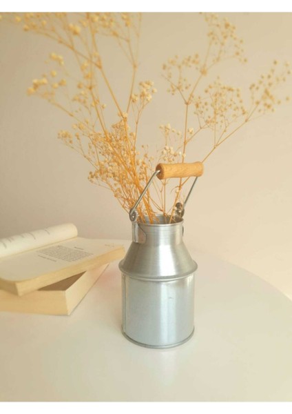 Galvaniz Vazo Ahşap Kulplu Vintage Tarzı fiyatları