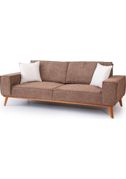 Luke Yataklı Açık Kahverengi Üçlü Kanepe fiyatları