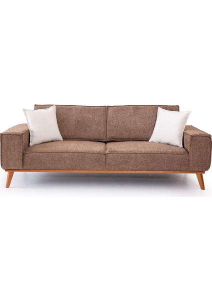Luke Yataklı Açık Kahverengi Üçlü Kanepe modelleri