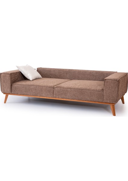 Luke Yataklı Açık Kahverengi Üçlü Kanepe fırsatları