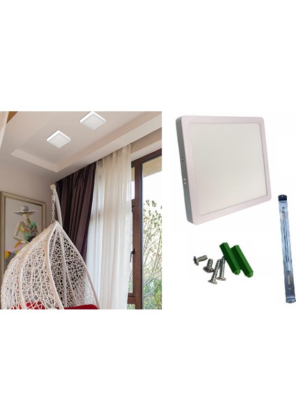 CT-5234 18 Watt Sıva Üstü Kare LED Panel Armatür Beyaz Işık