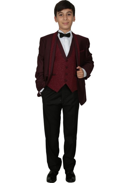 2138YAKASİ Simli Takım Bordo 12 Yaş