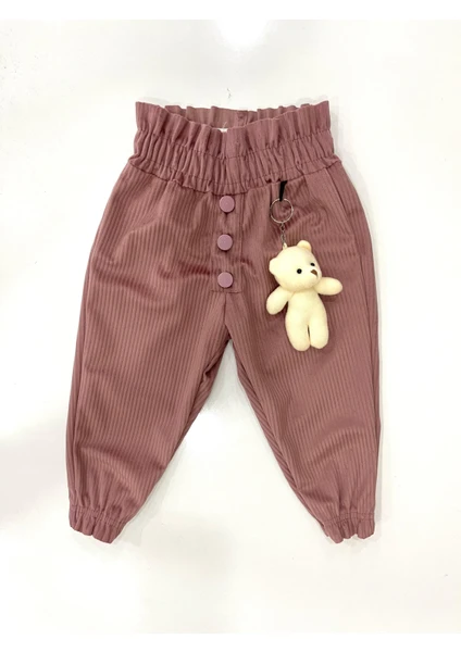 Canix Kids Kız Çocuk Ayıcıklı Kadife Pantolon