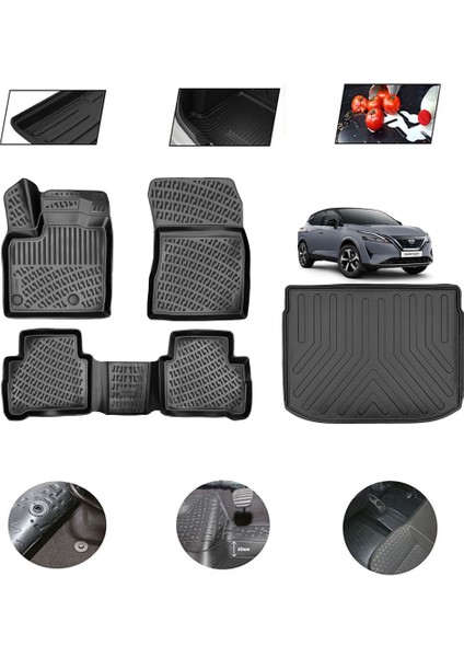 Nissan Qashqai Üst 2025 Model 4d Bagaj Paspas Set