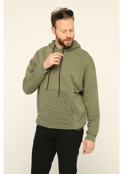 Owut Collection Erkek Kapşonlu Kanguru Cepli Baskılı Sweatshirt