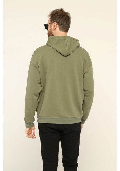 Owut Collection Erkek Kapşonlu Kanguru Cepli Baskılı Sweatshirt