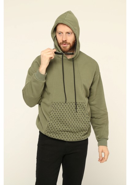 Owut Collection Erkek Kapşonlu Kanguru Cepli Baskılı Sweatshirt