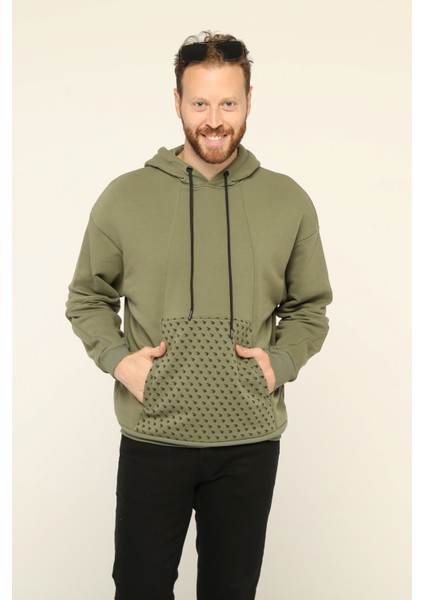 Owut Collection Erkek Kapşonlu Kanguru Cepli Baskılı Sweatshirt