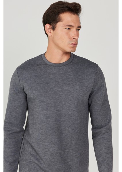 ALTINYILDIZ CLASSICS Erkek Antrasit-Melanj Slim Fit Dar Kesim Bisiklet Yaka Tişört modelleri