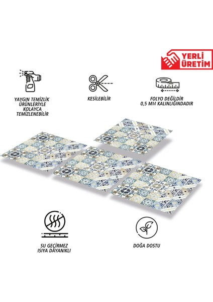 Kendinden Yapışkanlı Fas4 019 Desenli Pvc Karo 30X30 cm 4'lü 0,36 M2