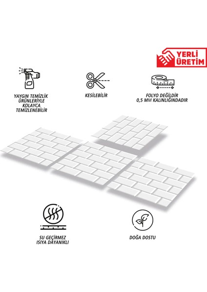 Kendinden Yapışkanlı Metro Karo Desenli Pvc Karo 30X30 cm 4'lü 0,36 M2