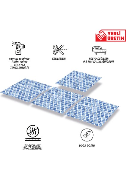 Kendinden Yapışkanlı Pop Serenity Desenli Pvc Karo 30x30 cm 4 Adet 0,36 M2