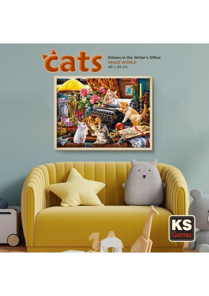 Kittens In The Writer#s Office 500 Parça Puzzle fırsatları