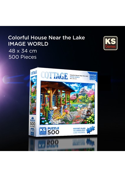 Colorful House Near The Lake 500 Parça Puzzle modelleri