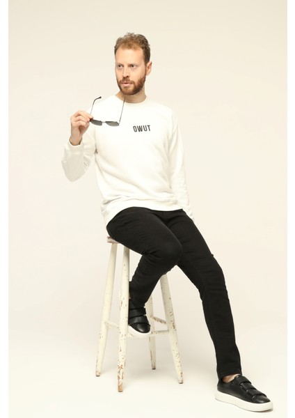 Owut Collection Bisiklet Yaka Baskılı Sweatshirt