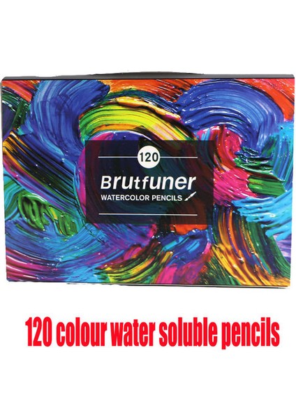 120 Renk Brutfuner 48/72/120/160/180/260 Renkli Yağlı Kurşun Kalem, Öğrencilerin Sanat Çizimi Için Kırtasiye Malzemesi, Ham Ahşap, Suda Çözünür Renkli Kurşun (Yurt Dışından)