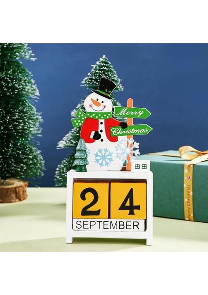 Kardan Adam 24 Gün Noel Geri Sayım Takvimi Bağımsız Ahşap Noel Advent Takvimi Kardan Adam Elk Noel Dekorasyon Navidad Noel (Yurt Dışından)