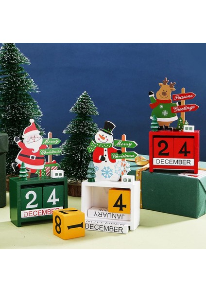 Kardan Adam 24 Gün Noel Geri Sayım Takvimi Bağımsız Ahşap Noel Advent Takvimi Kardan Adam Elk Noel Dekorasyon Navidad Noel (Yurt Dışından)