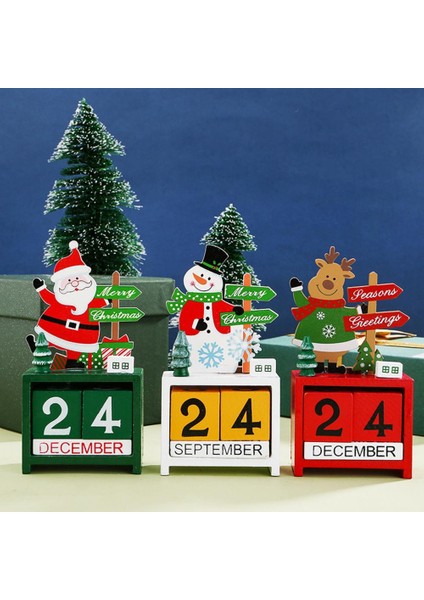 Kardan Adam 24 Gün Noel Geri Sayım Takvimi Bağımsız Ahşap Noel Advent Takvimi Kardan Adam Elk Noel Dekorasyon Navidad Noel (Yurt Dışından)