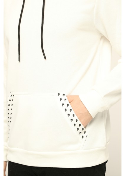 Baskılı Kanguru Cepli Sweatshirt