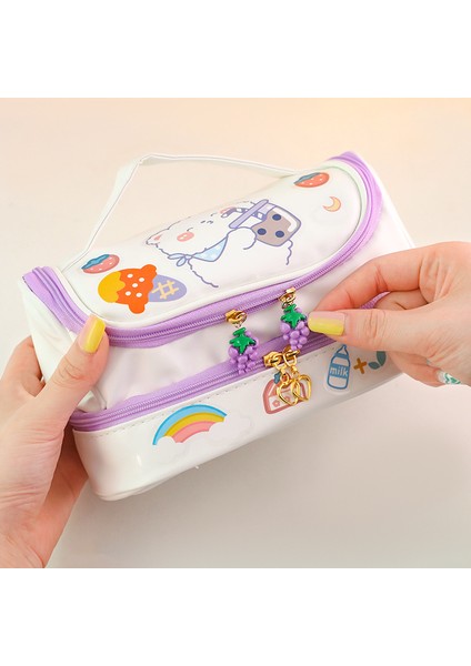 Mavi Kawaii Pvc Su Geçirmez Kırtasiye Kalem Kutusu Sevimli Taşınabilir Kalem Çantası Kore Kırtasiye Sevimli Saklama Çantası Okul Malzemeleri (Yurt Dışından) fırsatları