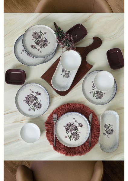 Blue Lily 14 Parça 6 Kişilik Kahvaltı Takımı