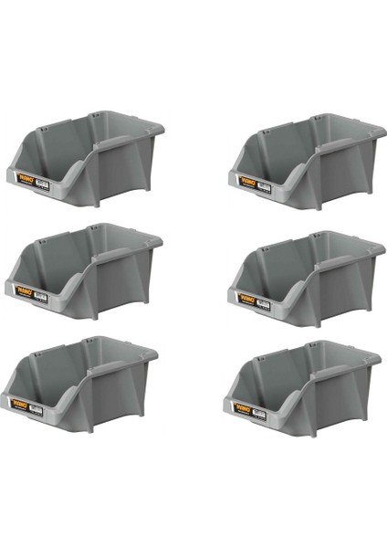 Plastik Avadanlık Parça Kutusu 6 Parça Gri 200X300X130 mm