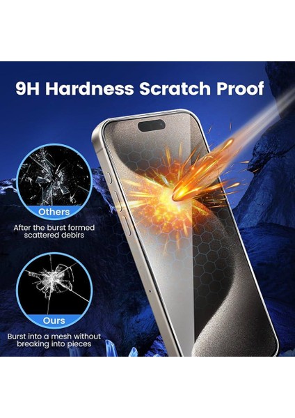 Phone 15 Uyumlu Seramik Nano Esnek Ekran Cam Koruyucu Çizilmez Premium 5d Glass Screen Protector