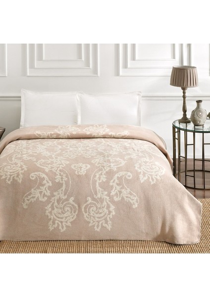 Sierra Bej Çift Kişilik Pamuk Battaniye