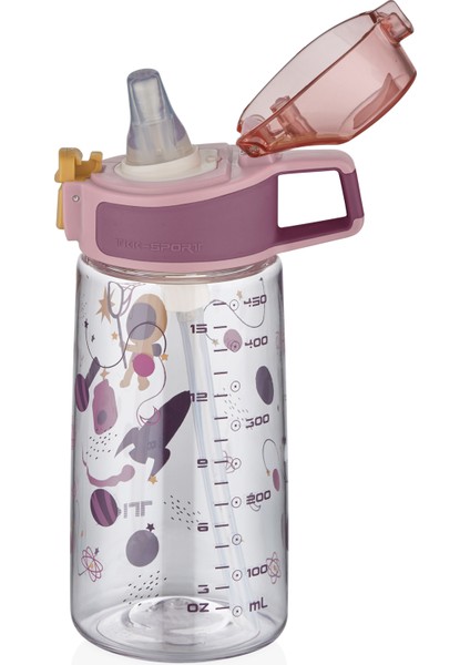 Tkk 500 ml Silikon Pipetli Kilitlenebilir Kapak Desenli Sızdırmaz Tritan Su Matarası fiyatları
