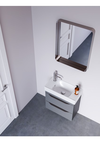 Turkuaz Seramik Sharp 60X30 cm  Sol Delikli Lavabo