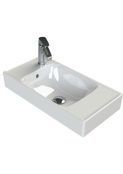 Turkuaz Seramik Sharp 60X30 cm  Sol Delikli Lavabo