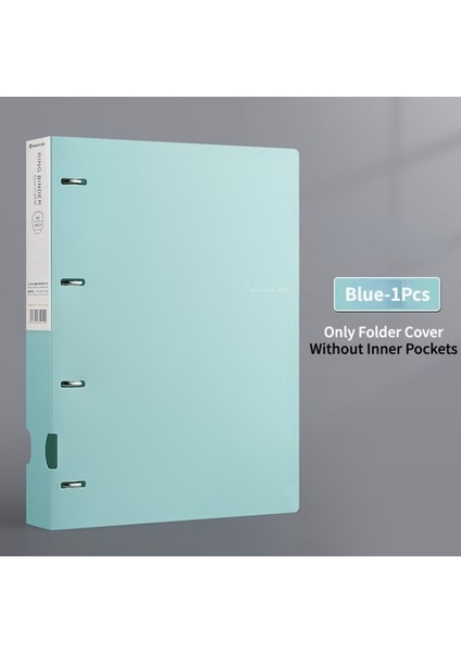 Sadece Kapak-Mavi A4 Dosya Klasörleri Ekran Kitap 4 Delikli Bağlayıcı Klasörler Morandi Renkli Su Geçirmez Belge Halkalı Klasör Klasörü (Yurt Dışından)