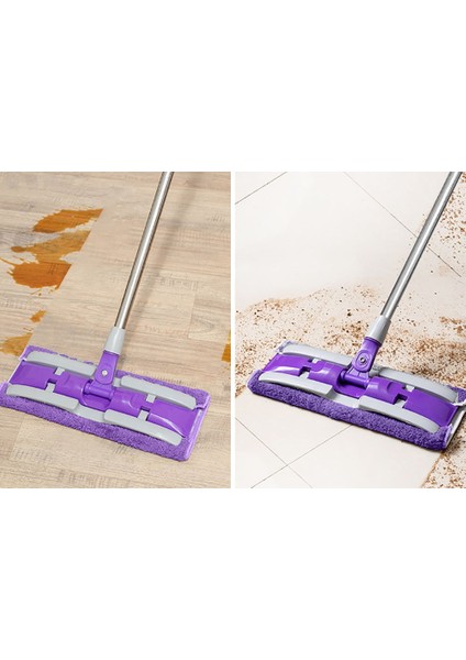 ( 3 Adet Yedek Bez Hediyeli ) Yer Mopu Fayans Duvar Yüzey Temizlik Mikrofiber Mandallı Sihirli Mop