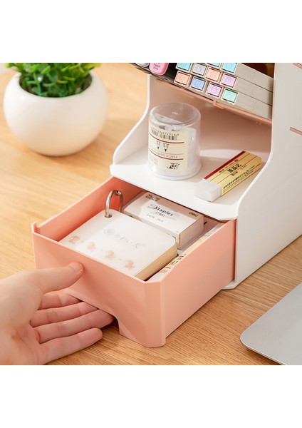 Pembe Eğik Çekmece Kırtasiye Organizatör Çok Fonksiyonlu Bölme Ayrılabilir Kalemlik Kawaii Masa Depolama Kırtasiye Malzemeleri (Yurt Dışından) fırsatları