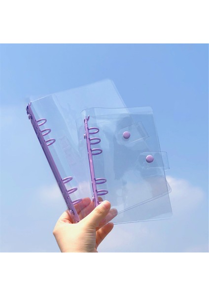 Gri Mavi-A5 1pc A5 A6 6 Telli Şeffaf Pvc Gevşek Yaprak Defter Kapağı Fotoğraf Organizatör Günlük Dergisi Planlayıcısı Kore Okul Kırtasiye (Yurt Dışından) indirimleri