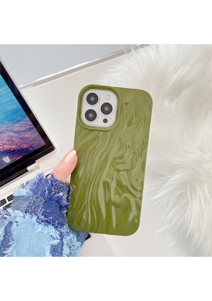 Iphone 13 Pro Max Telefon Kılıfı 6.7 Inç Şok Geçirmez Pleat Tasarım Parlak Telefon Kılıfı Yumuşak Tpu Arka Kapak Yeşili (Yurt Dışından) modelleri