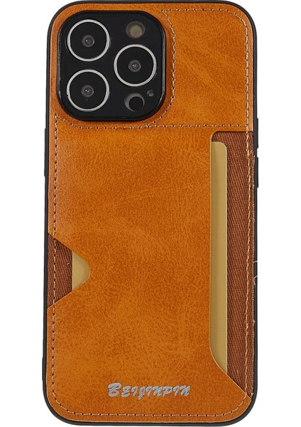 Iphone 13 Pro Max Telefon Kılıfı Için 6.7 Inç Önleme Önleyici Pu Deri+Tpu+Pc Koruyucu Kapak Kartı Yuva Tasarım Hücresi Hassas Kesim-Khaki ile (Yurt Dışından)