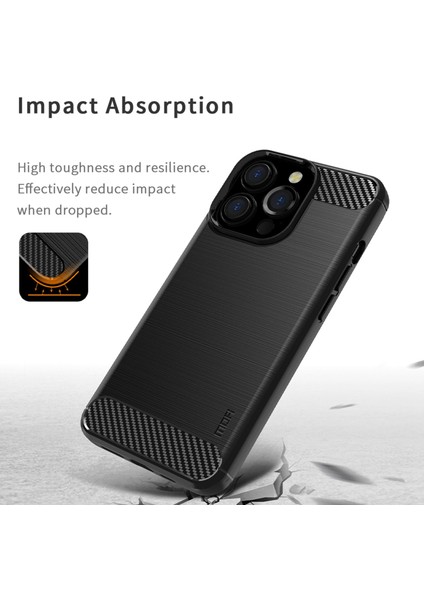 Iphone 13 Pro Max Telefon Kılıfı 6.7 Inç Karbon Fiber Doku Parmak Izi Tpu Kılıf Fırçalanmış Telefon Kapak-Kırmızı (Yurt Dışından)