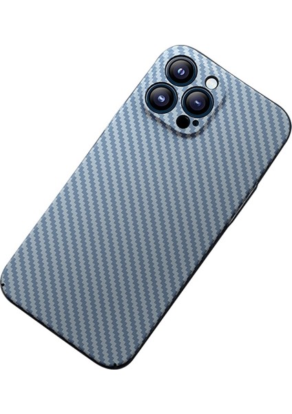 Iphone 13 Pro Max Telefon Kılıfı Için 6.7 Inç Karbon Fiber Doku Çıkmaya Dayanıklı Koruyucu Kapak Hassas Kesim Mat Telefon Kılıf Mavisi (Yurt Dışından)