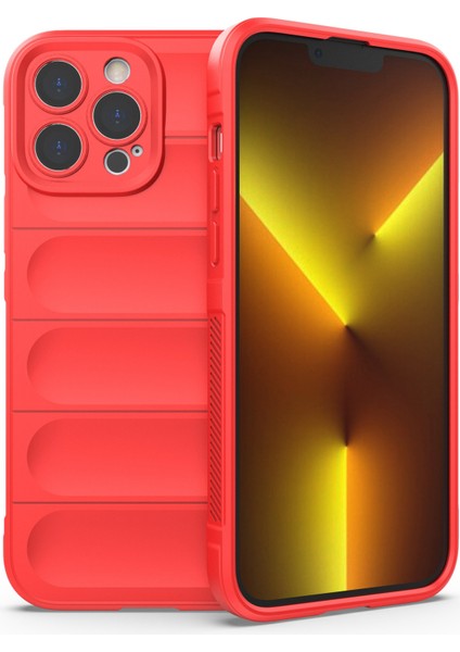 Iphone 13 Pro Max Telefon Kılıfı Için 6.7 Inç Şok Geçirmez Sağlam Kabuk Tpu Telefon Koruyucu Kasa-Kırmızı (Yurt Dışından)