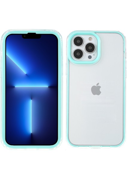 Iphone 13 Pro Telefon Kılıfı Için Kırpma Dayanıklı Şeffaf Pc Arka Kapak+Tpu Tampon Hibrit Kapak 6.1 Inç-Mavi (Yurt Dışından)