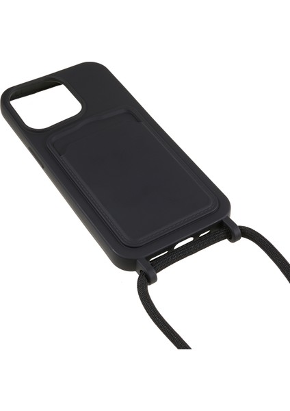 Iphone 13 Pro Telefon Kılıfı Için Koruyucu Kılıf 6.1 Inç Anti-Güz Sıvı Silikon Kart Yuvası Strap-Black (Yurt Dışından) modelleri