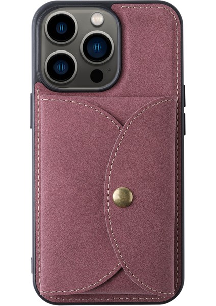 Iphone 13 Pro Telefon Kılıfı Çıkarılabilir 2 Arada Tasarım Manyetik Sağ Açık Kart Deri Kaplamalı Pc+Tpu Kılıf 6.1 Inç-Kırmızı (Yurt Dışından)