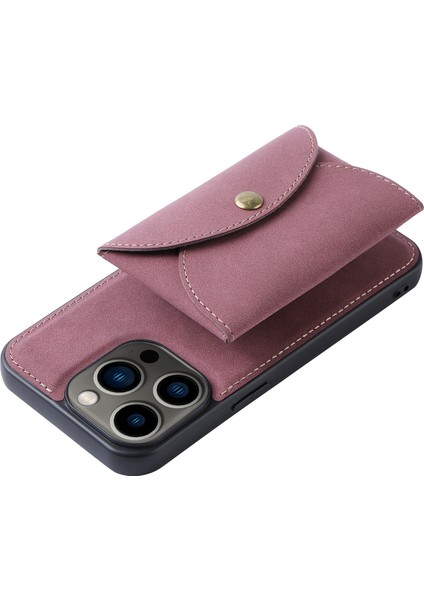 Iphone 13 Pro Telefon Kılıfı Çıkarılabilir 2 Arada Tasarım Manyetik Sağ Açık Kart Deri Kaplamalı Pc+Tpu Kılıf 6.1 Inç-Kırmızı (Yurt Dışından)